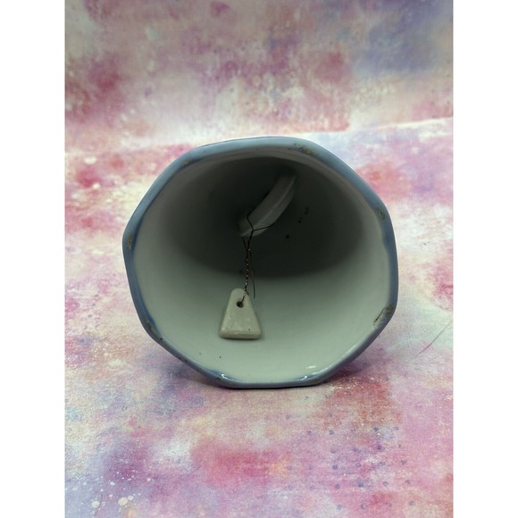 Porcelain Blue Table Bell Currier & Ives The Old Homestead in Winter ~ Vintage - Picture 6 of 6